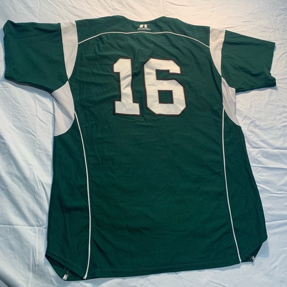 💚 Vintage 90s Gaels Russell Athletic Green Jersey with White Trim #16 Size Large - Picture 5 of 8